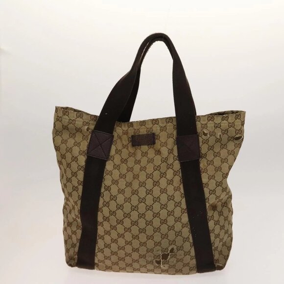 GUCCI GG Canvas Sherry Line Hand Bag 3Set Beige Black Red - Picture 2 of 16